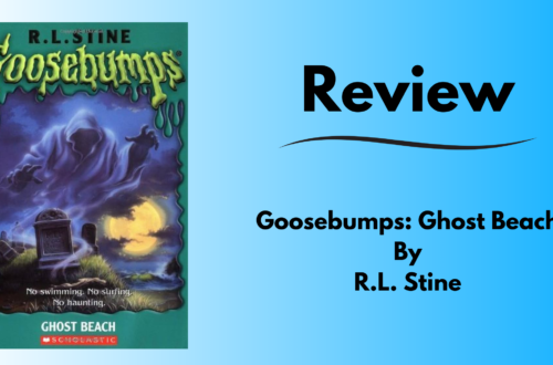 Title card for R.L. Stine's Goosebumps: Ghost Beach review post with cover art.